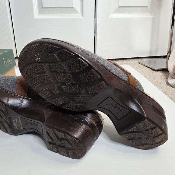 Born B.O.C. Mae Gray Wool Sherpa Lined Clogs Size 9 NWOT - Picture 8 of 12